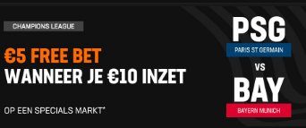 Livescore bet freebet € 5,00 PSG-Bayern Munchen