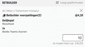 Wedtip AC Milaan - Tottenham Hotspur Toto