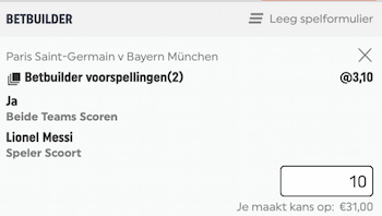 Wedtip PSG - Bayern München Toto