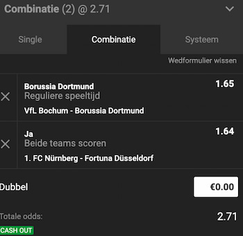 Wedtip Bochum Dortmund Unibet