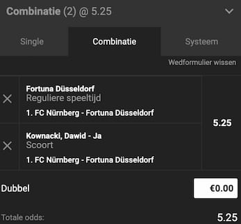 Wedtip Nurnberg Dusseldorf Unibet